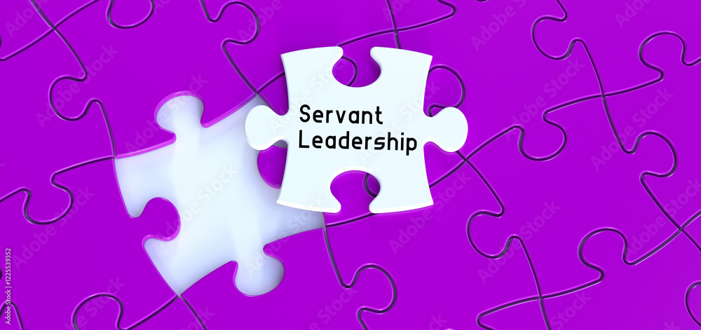 Servant Leadership text message on white puzzle piece Servant Leadership text message on white puzzle piece