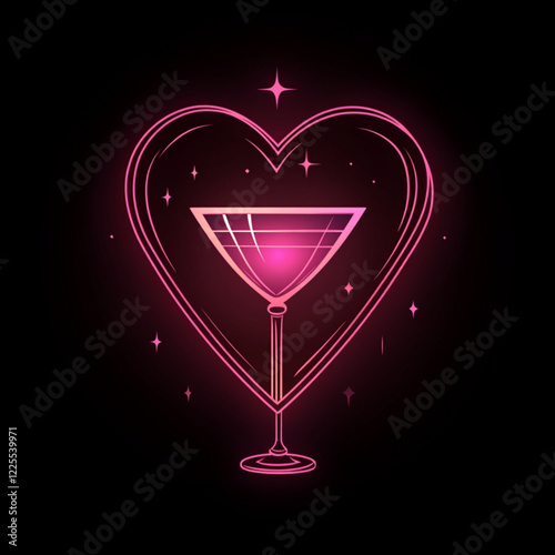 glass with heart