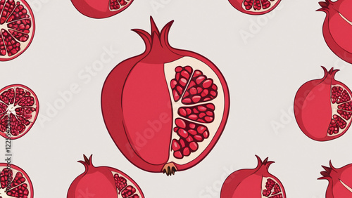 Explore Vibrant Pomegranate Illustrations That Offer Fresh Design Inspiration for All photo