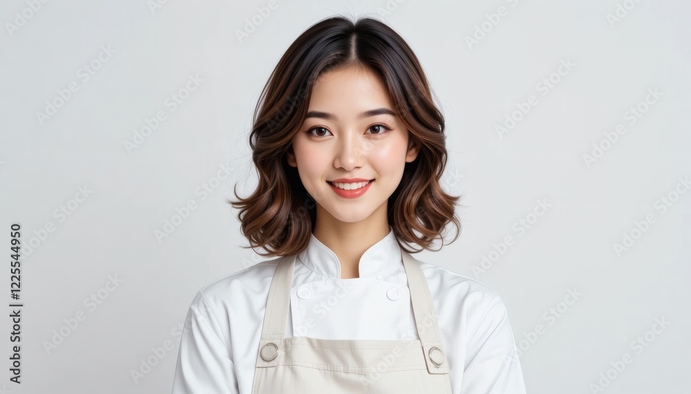 Smiling Asian Chef in Apron: Culinary Expertise and Happiness Smiling Asian Chef in Apron: Culinary Expertise and Happiness