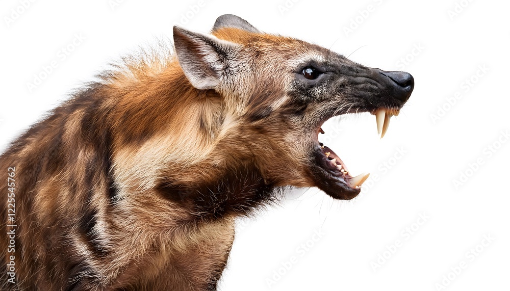A wild animal with a mouth full of teeth is staring at the camera A wild animal with a mouth full of teeth is staring at the camera