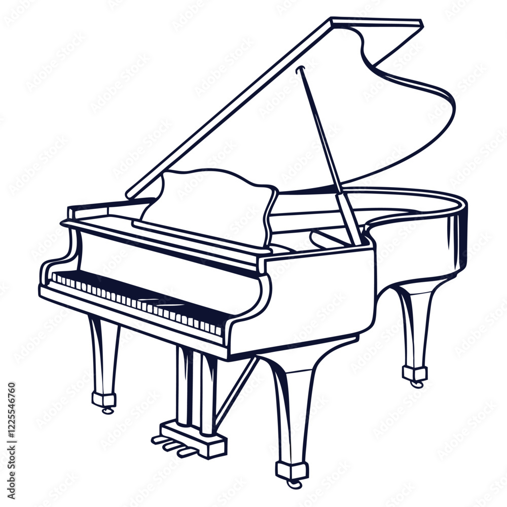 piano vector image on white background piano vector image on white background