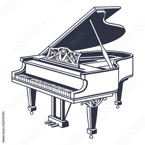 piano vector image on white background 