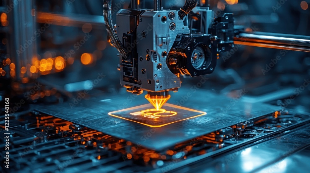 Fototapeta premium Advanced Manufacturing Process Creating a Design