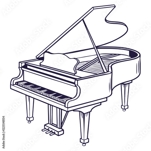 piano vector image on white background 