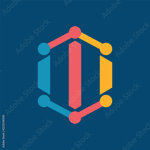 Creative abstract simple Hexagon logo.