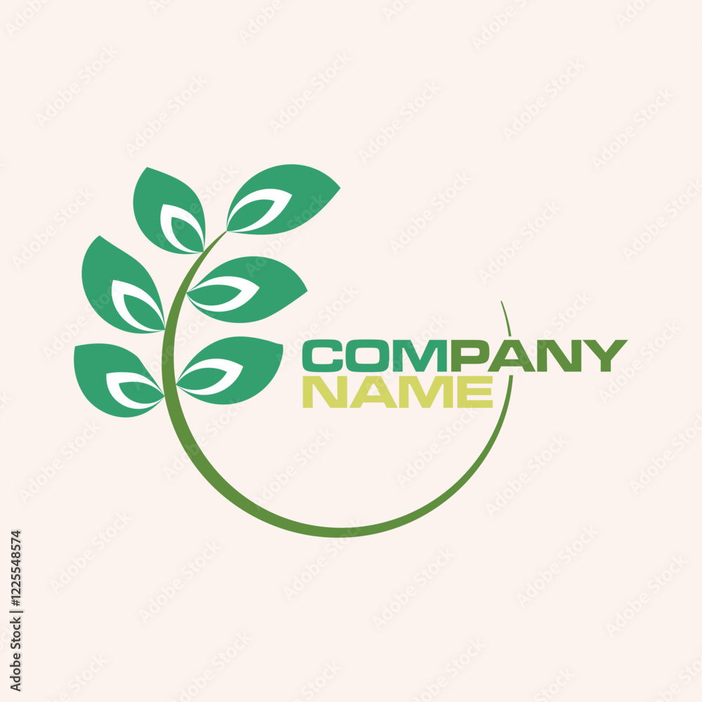 Obraz premium creative circle plant company logo.