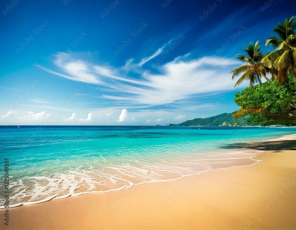 custom made wallpaper toronto digitalBeautiful empty tropical beach and sea landscape background..