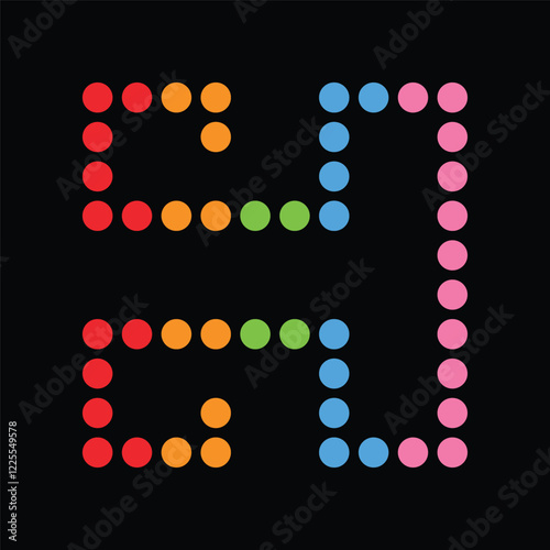 dot H multi-color alphabet letter logo icon design. Creative template for business and company.
