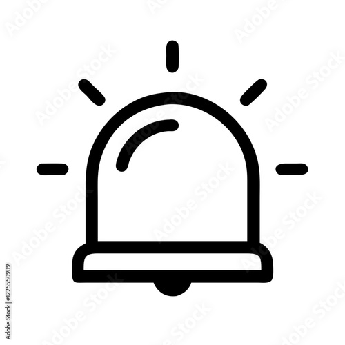 Emergency alarm icon symbolizing alertness and safety in a minimalistic design