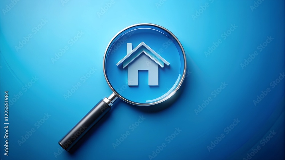 magnifying glass on the blue background magnifying glass on the blue background