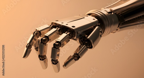 Robotic Hand Closeup Detailed 3d Render photo