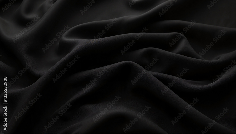 Elegant black fabric folds showcasing texture and softness, harmony Elegant black fabric folds showcasing texture and softness, harmony