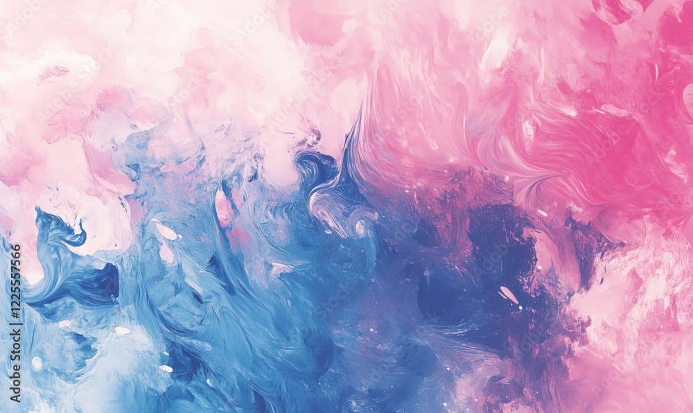 Abstract pink and blue swirling paint texture, vibrant colors blending seamlessly, creating a dreamy and ethereal atmosphere Abstract pink and blue swirling paint texture, vibrant colors blending seamlessly, creating a dreamy and ethereal atmosphere
