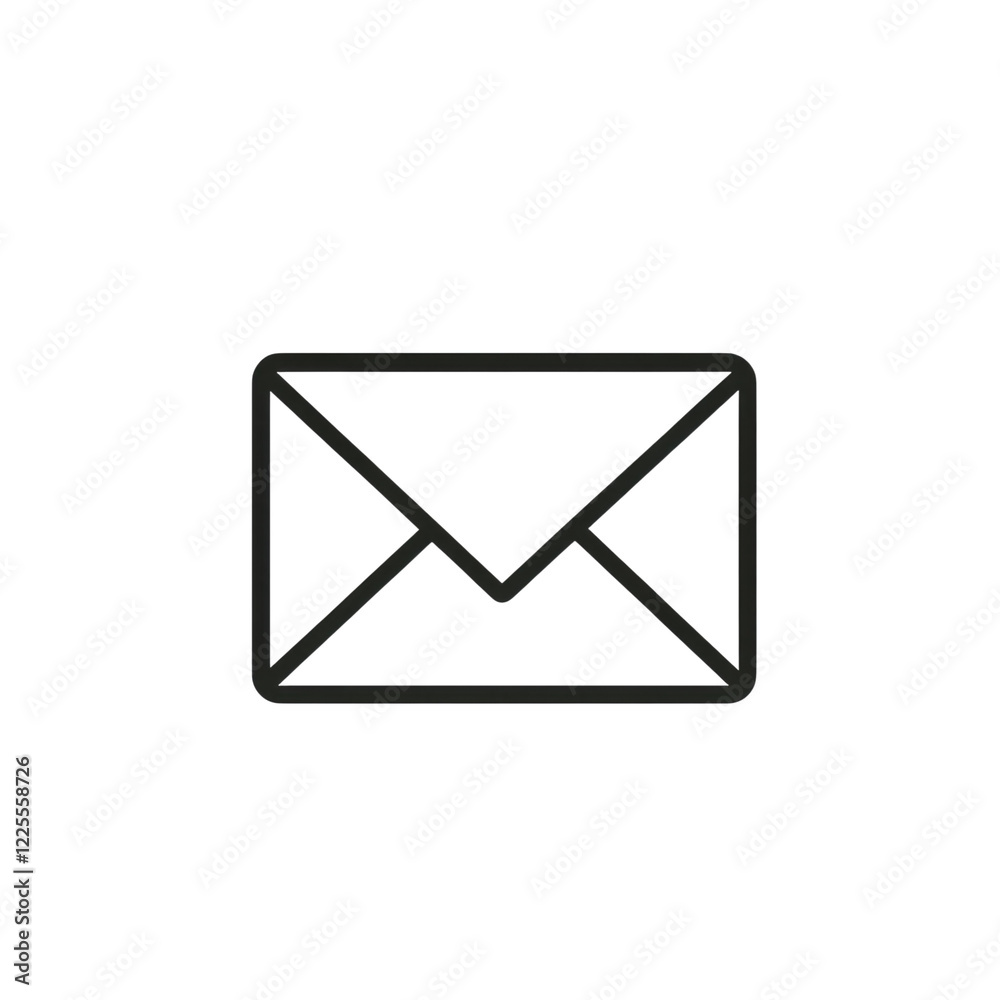A simple line drawing of an envelope icon, with black lines on a white background, transparent, alpha background png A simple line drawing of an envelope icon, with black lines on a white background, transparent, alpha background png