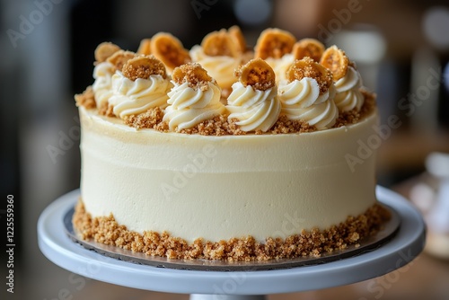 Delicious Banana Pudding Cheesecake Cake with Smooth Layers and a Perfect Balance of Flavors
