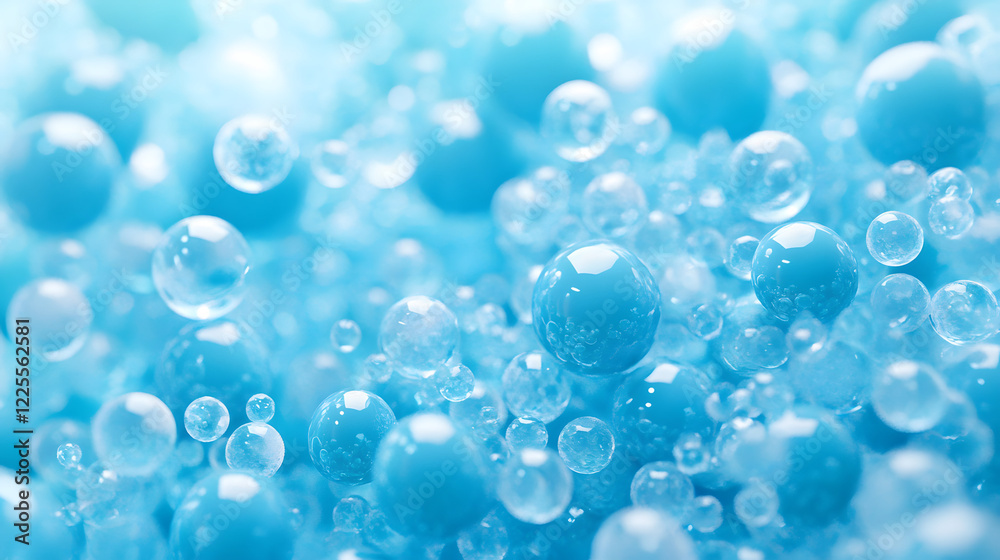 Abstract 3D Rendering background with blue bouncing balls. Abstract 3D Rendering background with blue bouncing balls.