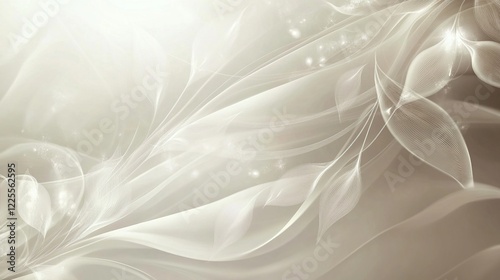 Elegant Beige Abstract Floral Wave Design