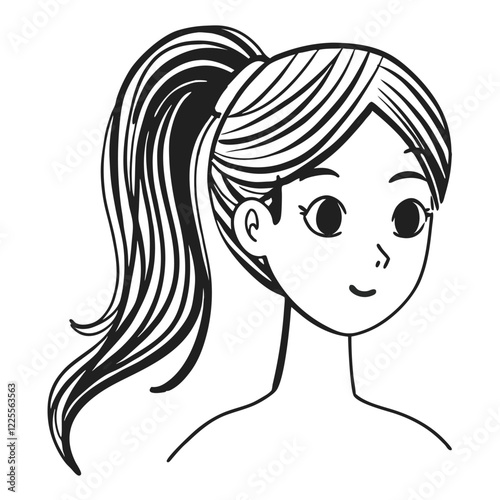  One-Line Face of a Girl with a Ponytail - Youthful Beauty
Adobe Illustrator Artwork