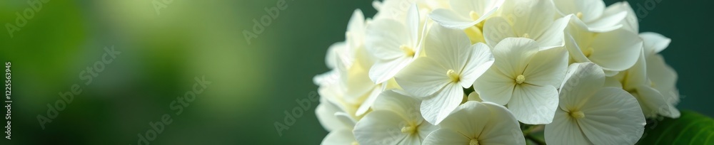 White Hydrangea macrophylla Blaumeise blooms in a vase, arrangement, flowerpower, greenery White Hydrangea macrophylla Blaumeise blooms in a vase, arrangement, flowerpower, greenery