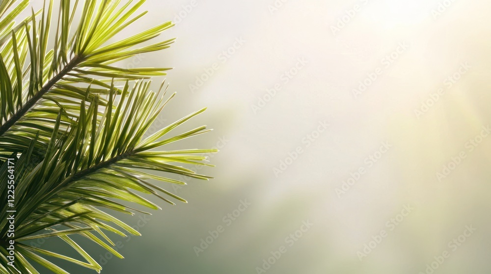 Naklejka premium Sunlit Pine Branch