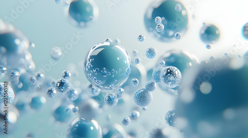 Wallpaper Mural Abstract 3D Rendering background with blue bouncing balls. Torontodigital.ca