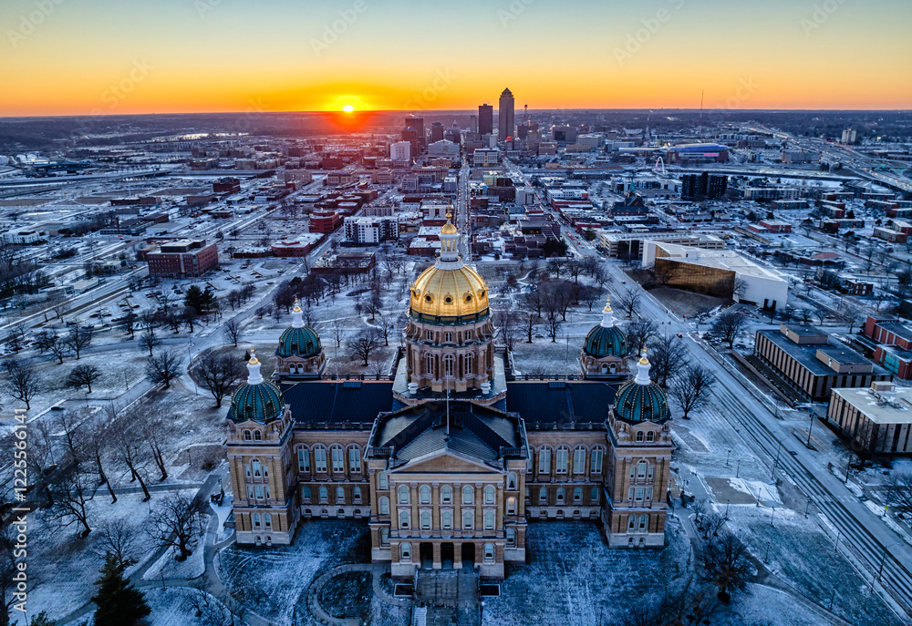 Des Moines Iowa Aerial