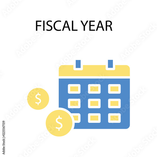 Fiscal year icon. vector.Editable stroke.linear style sign for use web design,logo.Symbol illustration.