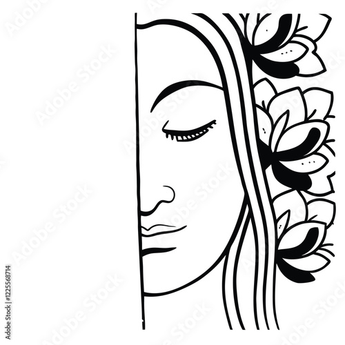 Minimalist Line Art - Faces
A continuous one-line drawing of a serene woman's face with delicate curves, abstract details, and modern aesthetic.
Adobe Illustrator Artwork