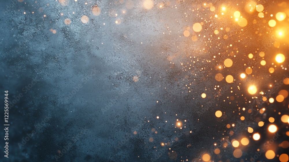 Fototapeta premium An abstract background featuring vibrant blue and orange bokeh lights, creating a dreamy atmosphere perfect for creative projects and artistic designs.