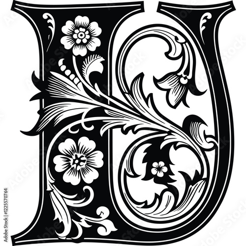 Floral Letter E
An uppercase letter E with delicate floral patterns, swirling vines, and intricate line details for creative projects. Adobe Illustrator Artwork