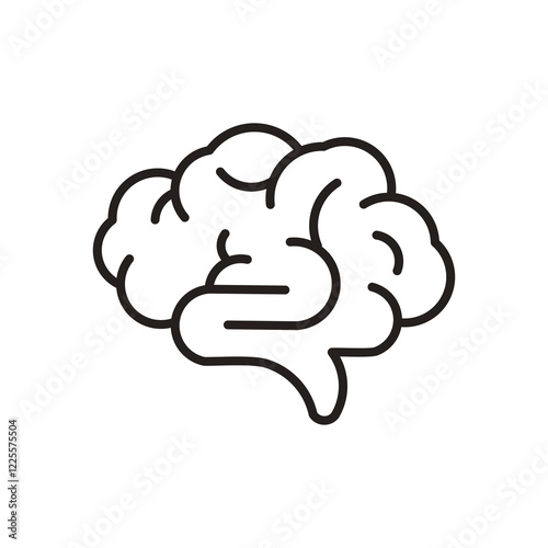Human brain icon, thinking, innovation symbol isolated on transparent background, brain PNG
