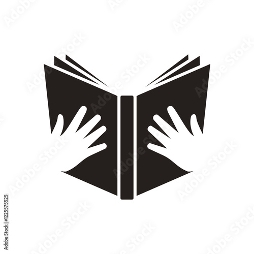 Open book icon, book education symbol isolated on transparent background, book PNG