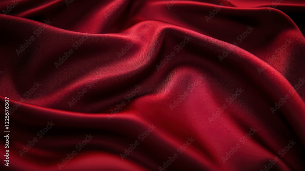 Obraz premium Seamless Deep Crimson Red Fabric Texture on Plain Background
