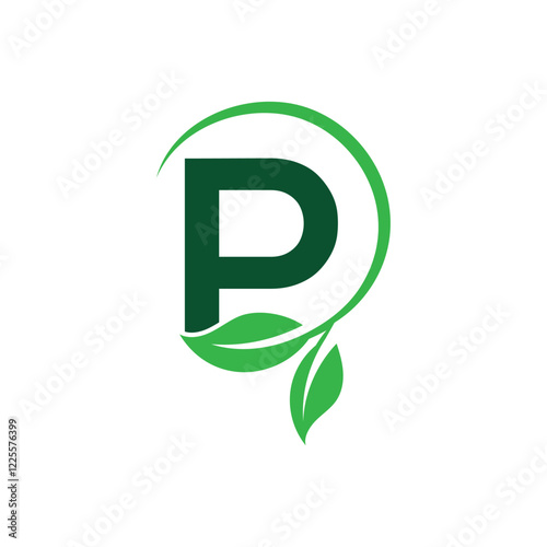 Letter P organic logo, P initial leaf gradient logo design icon . letter P creative colorful leaf shape logo design icon. Eco friendly,