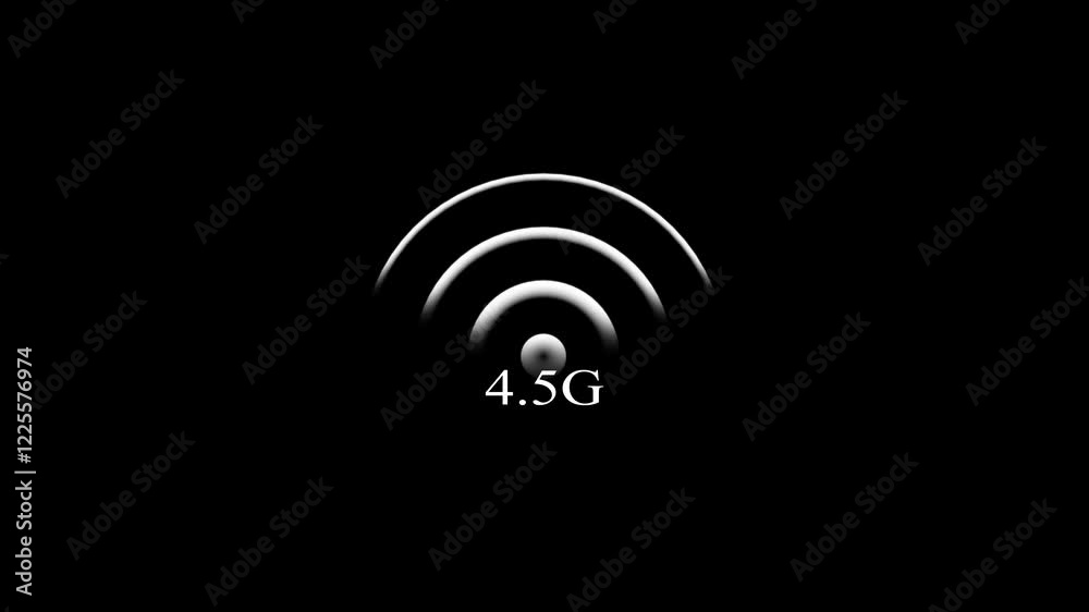Radio icon wifi signal icon black background animation video on the display.WIFI icon, flashes design for web design mobile apps Wireless technology