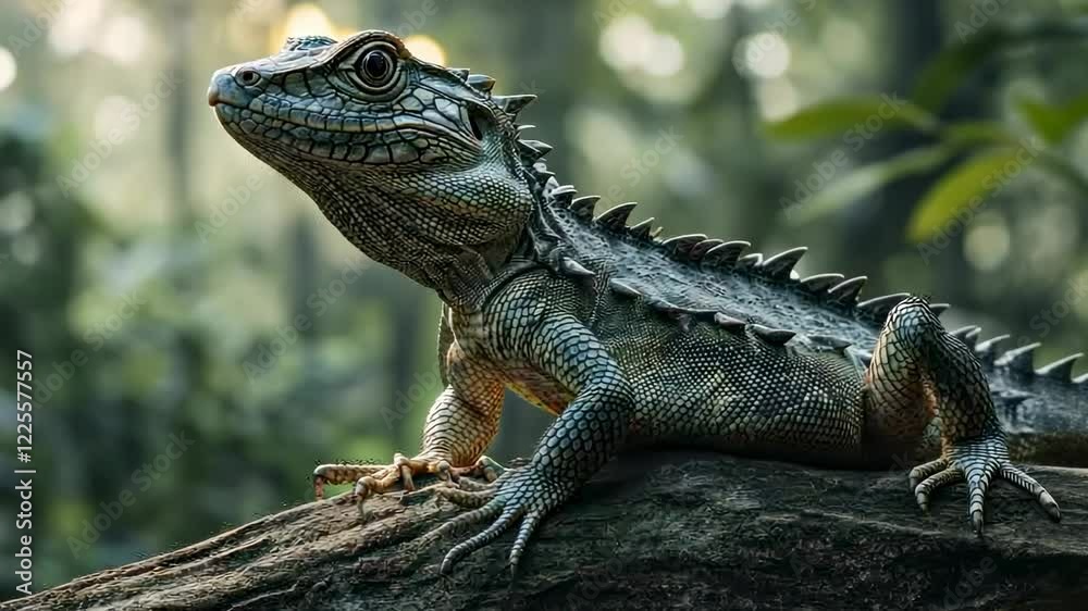 Magnificent Australian Water Dragon on a Log Magnificent Australian Water Dragon on a Log