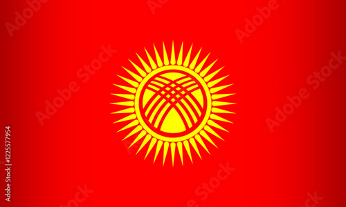 State National Flag of the Kyrgyz Republic. Vector element