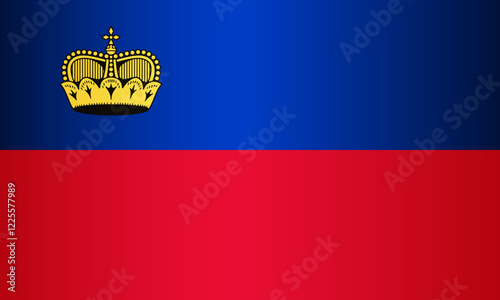 National Flag of the Principality of Liechtenstein. Vector Element