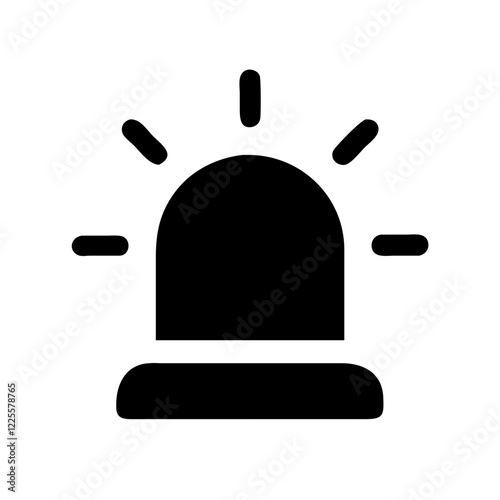 Emergency light icon symbolizing alertness and safety in a minimalistic design