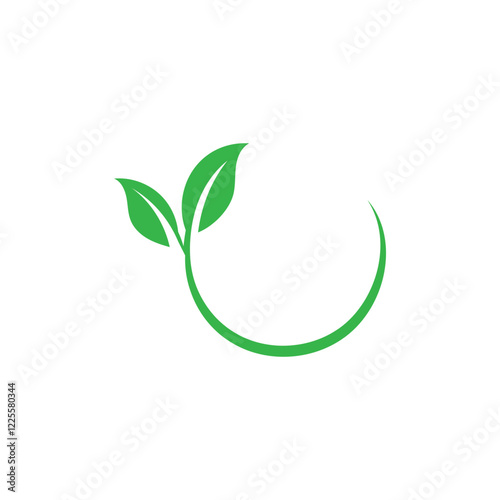 Leaf logo icon design, Abstract green leaf logo icon vector design. Landscape design, garden, Plant, nature and ecology vector logo. Ecology Happy life Logotype concept icon. Vector illustration,