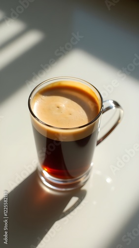 glass cup of espresso coffee