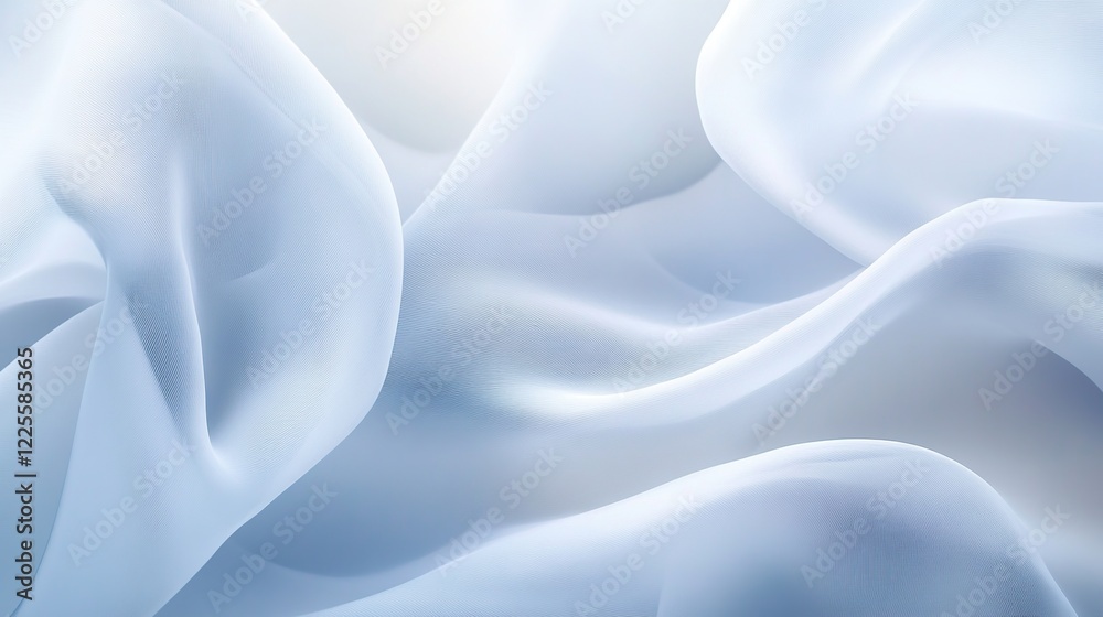 Obraz premium Draped Light Blue Fabric Soft Gentle Waves