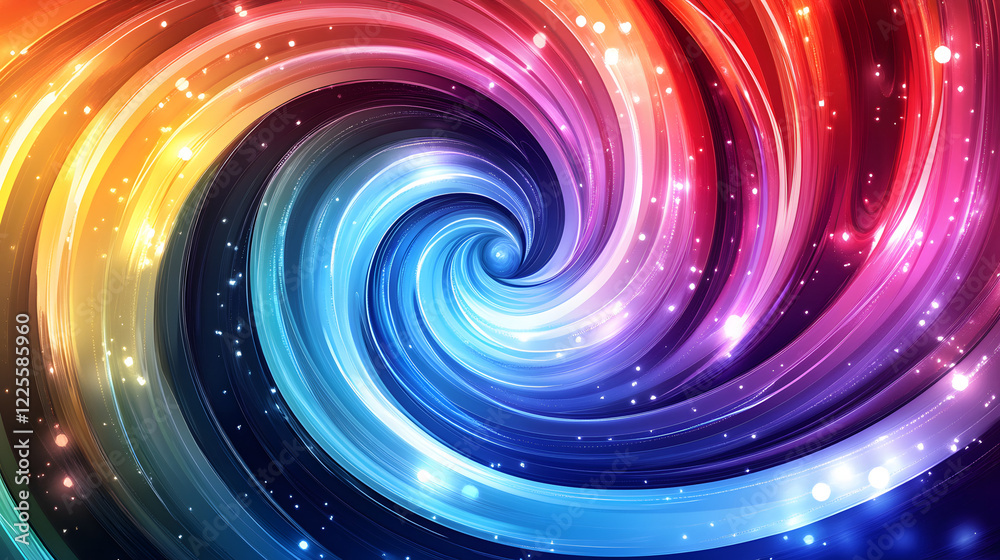 Obraz premium Colorful swirl elements with neon led illumination. Abstract futuristic background.