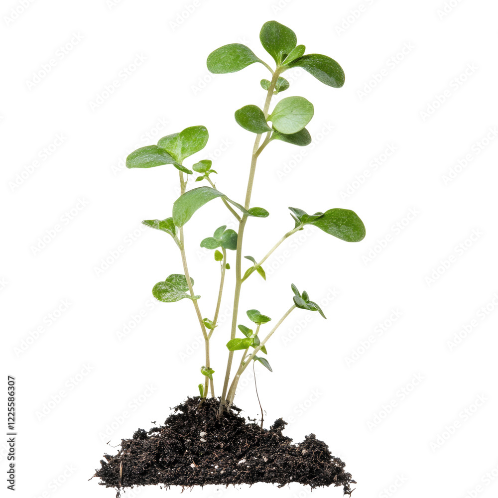 A small plant growing from the soil, isolated on a white background. transparent, alpha background png A small plant growing from the soil, isolated on a white background. transparent, alpha background png