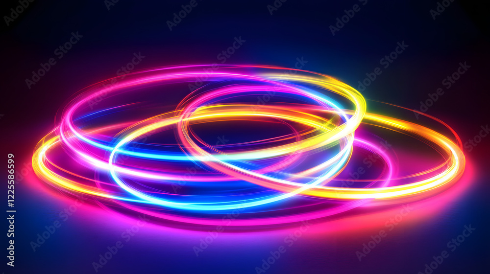 Colorful swirl elements with neon led illumination. Abstract futuristic background.
Colorful swirl elements with neon led illumination. Abstract futuristic background.