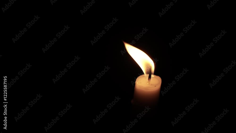 Solitary Candle Burning in the Darkness Solitary Candle Burning in the Darkness