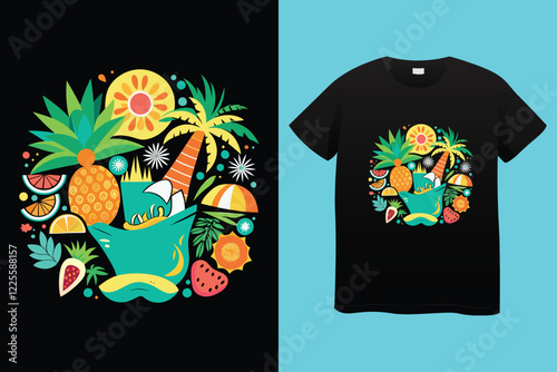 Summer t shirt design, World coconut day T shirt design vector.