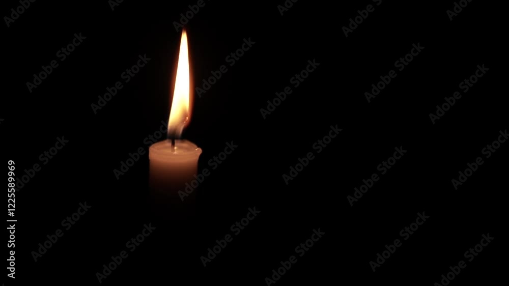 Lone Candle Flame Illuminating the Darkness Lone Candle Flame Illuminating the Darkness