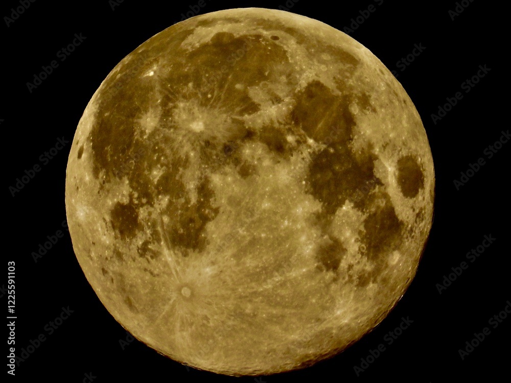 Obraz premium Full moon in the black sky.